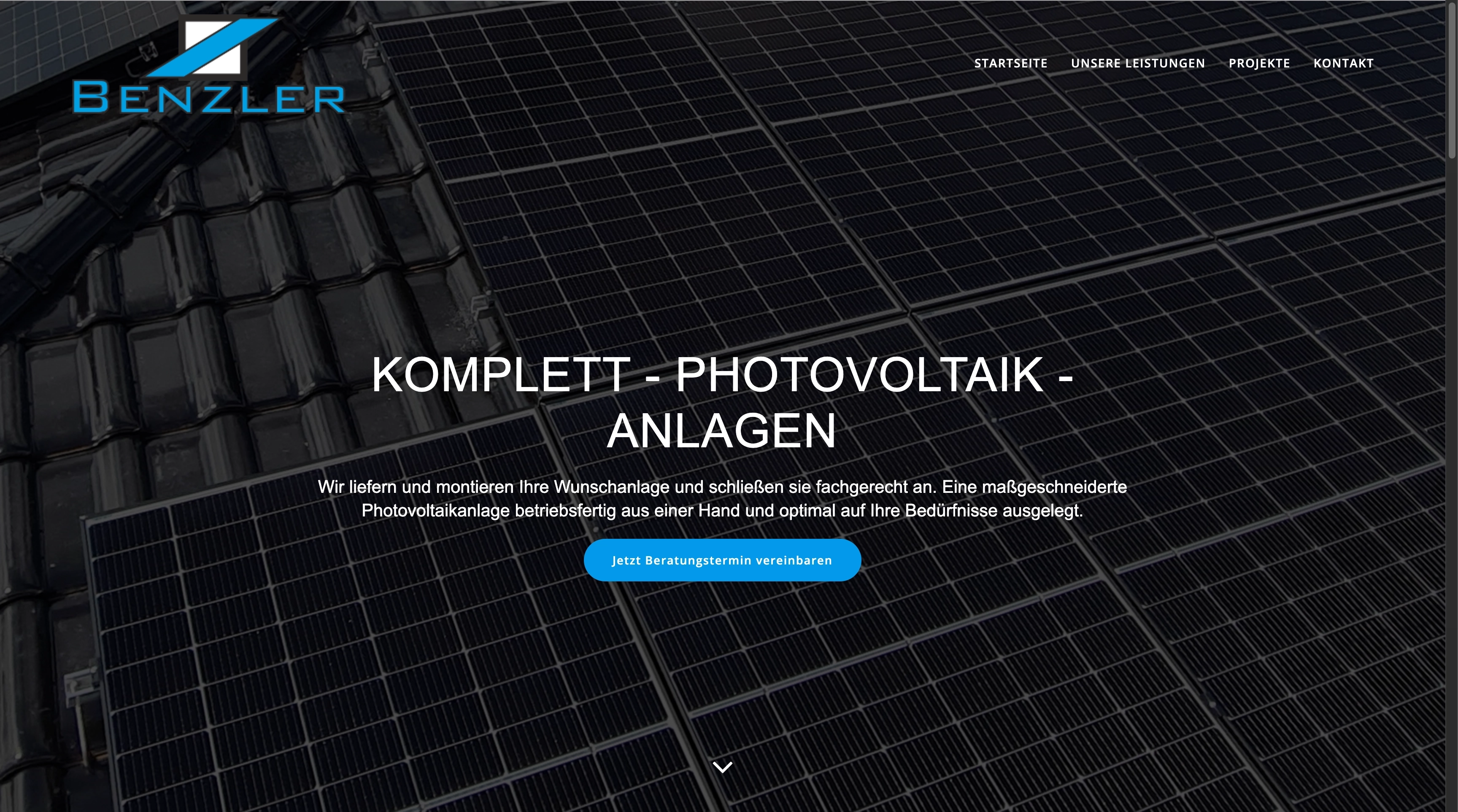 Benzler Elektrofachbetrieb Website – Vorher