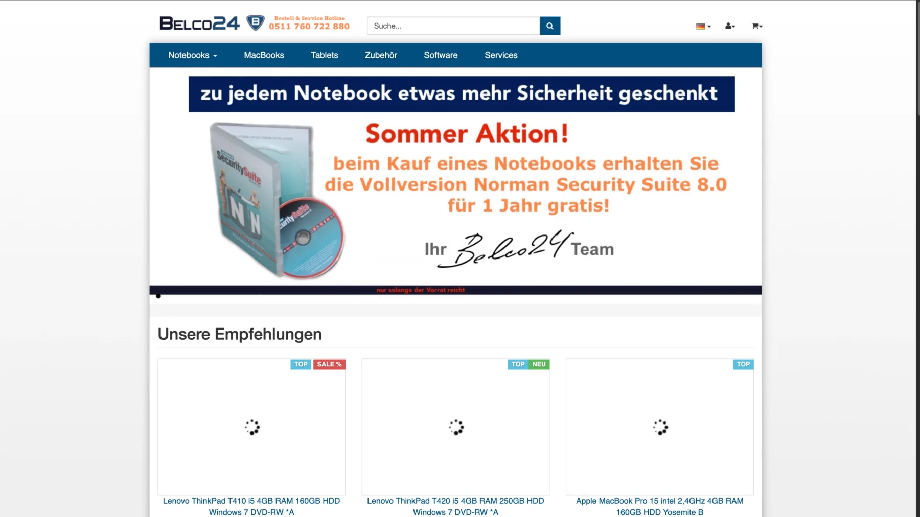 Gambio-Shop-Relaunch für Belco24 – Vorher