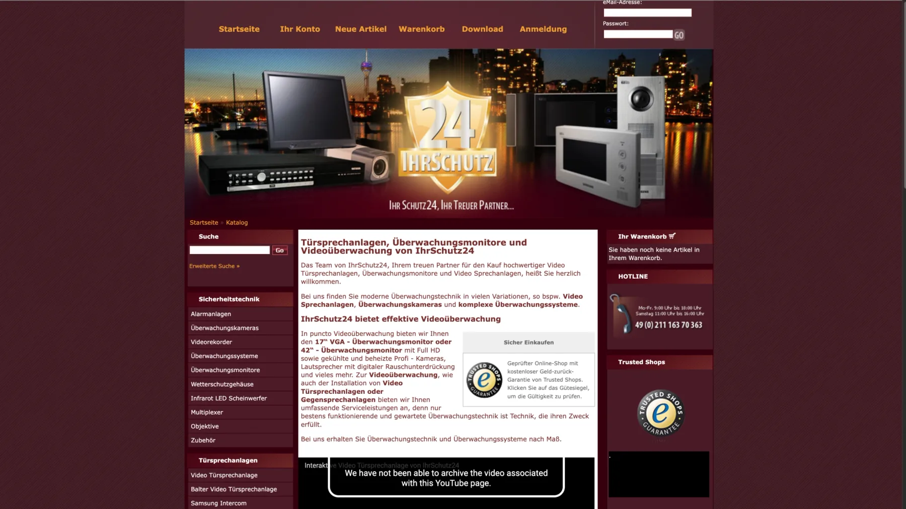 Gambio-Shop-Relaunch für IhrSchutz24 – Vorher