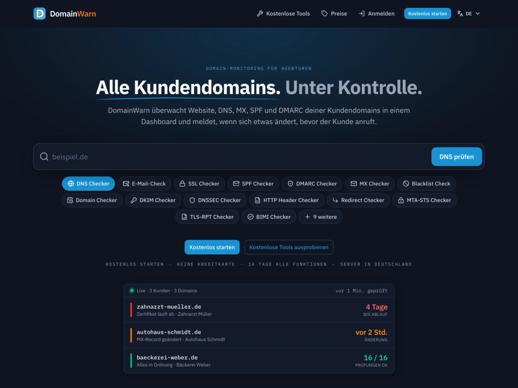 DomainWarn SaaS-Plattform