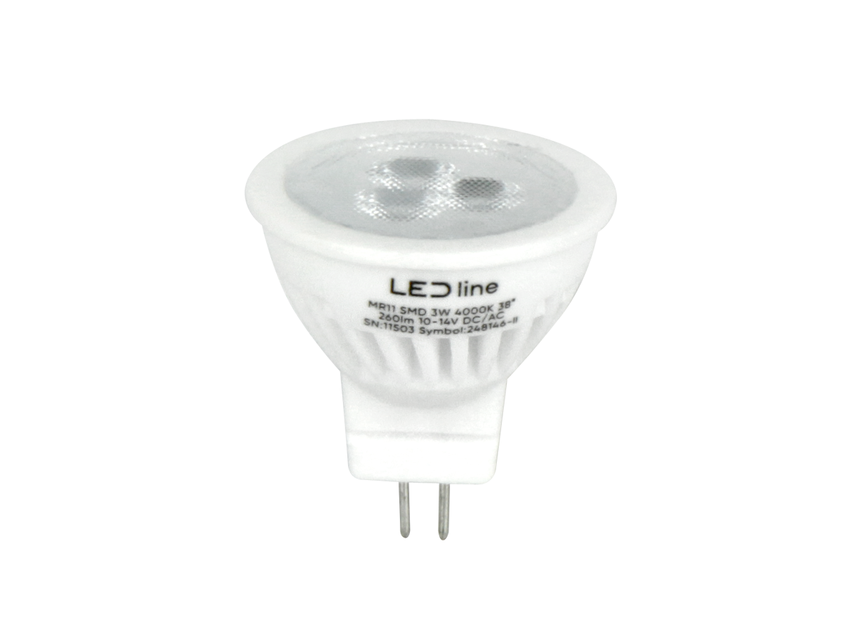LED line® PRIME Ceramic MR11 Leuchtmittel 3W 330lm 4000K Neutralweiß 38°  SMD2835 IP20