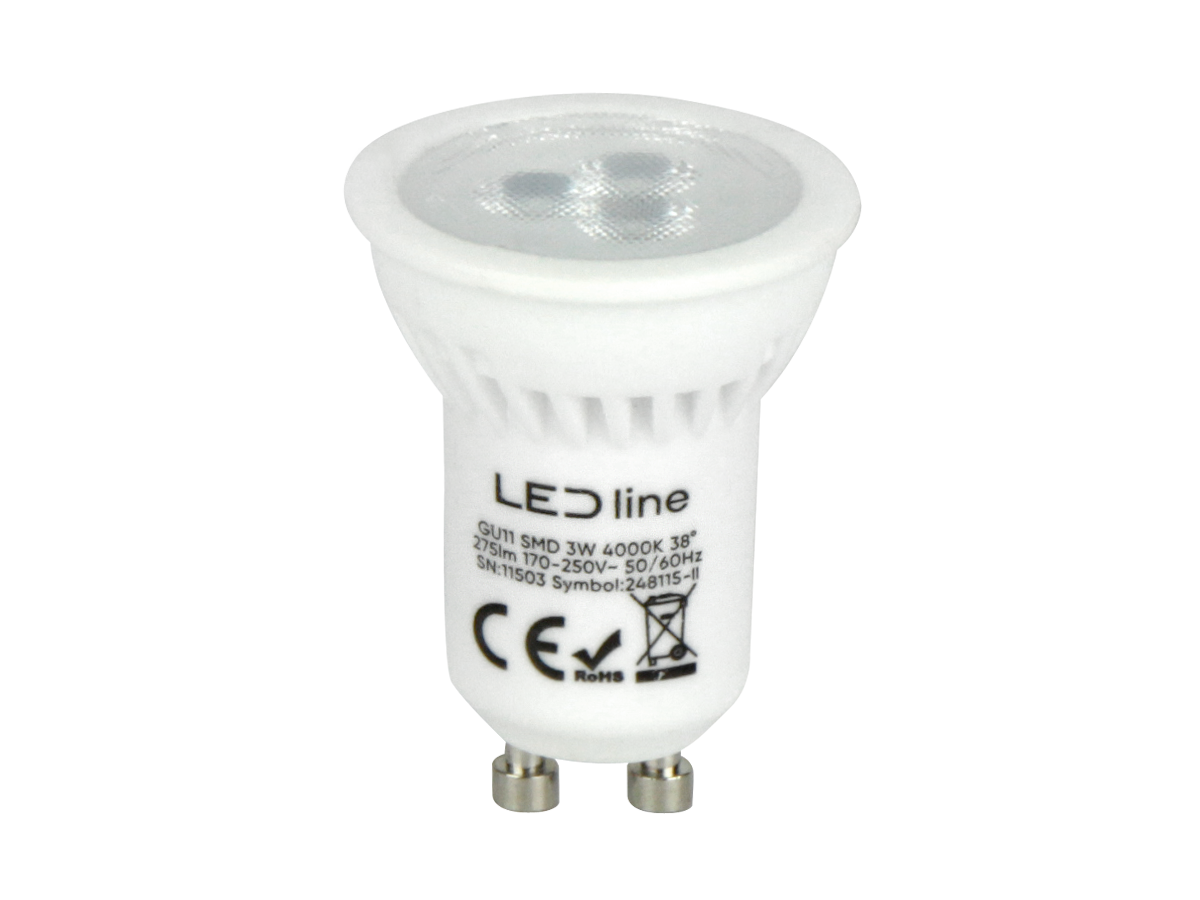 LED line PRIME Ceramic GU11 Leuchtmittel 3W 330lm 4000-6500K Neutralweiß 38° SMD2835 IP20