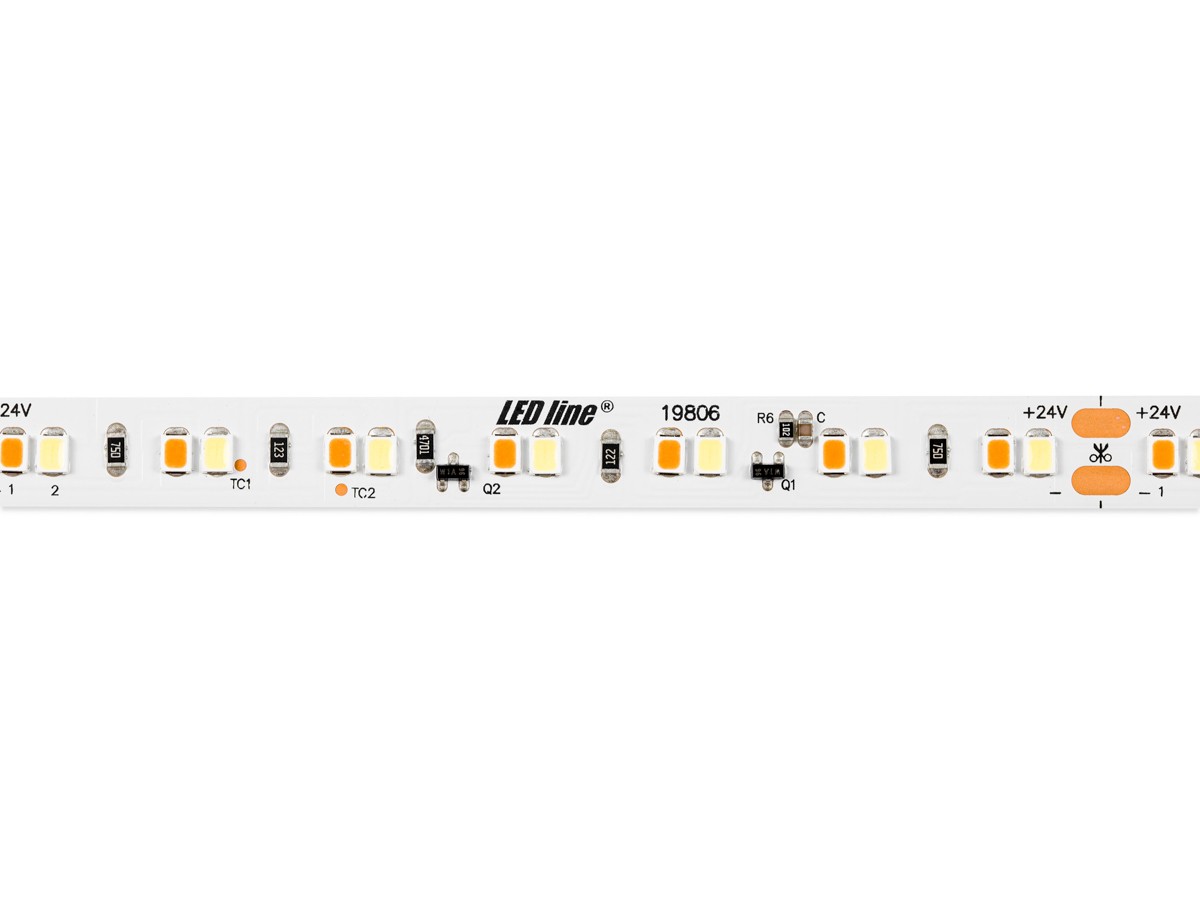 LED line EXPERT Streifen 24V 0,2W/m 1140lm 1600-6500K Kerze Dimmbar SMD2835 5m IP20