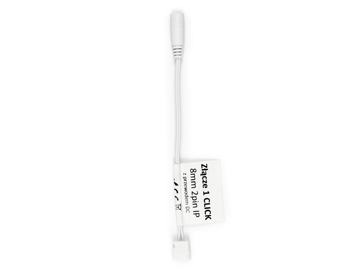 LED line® Stecker für wasserdichte LED-Streifen CLICK CONNECTOR single 8 mm 2 PIN mit einem Kabel für die DC-Buchs