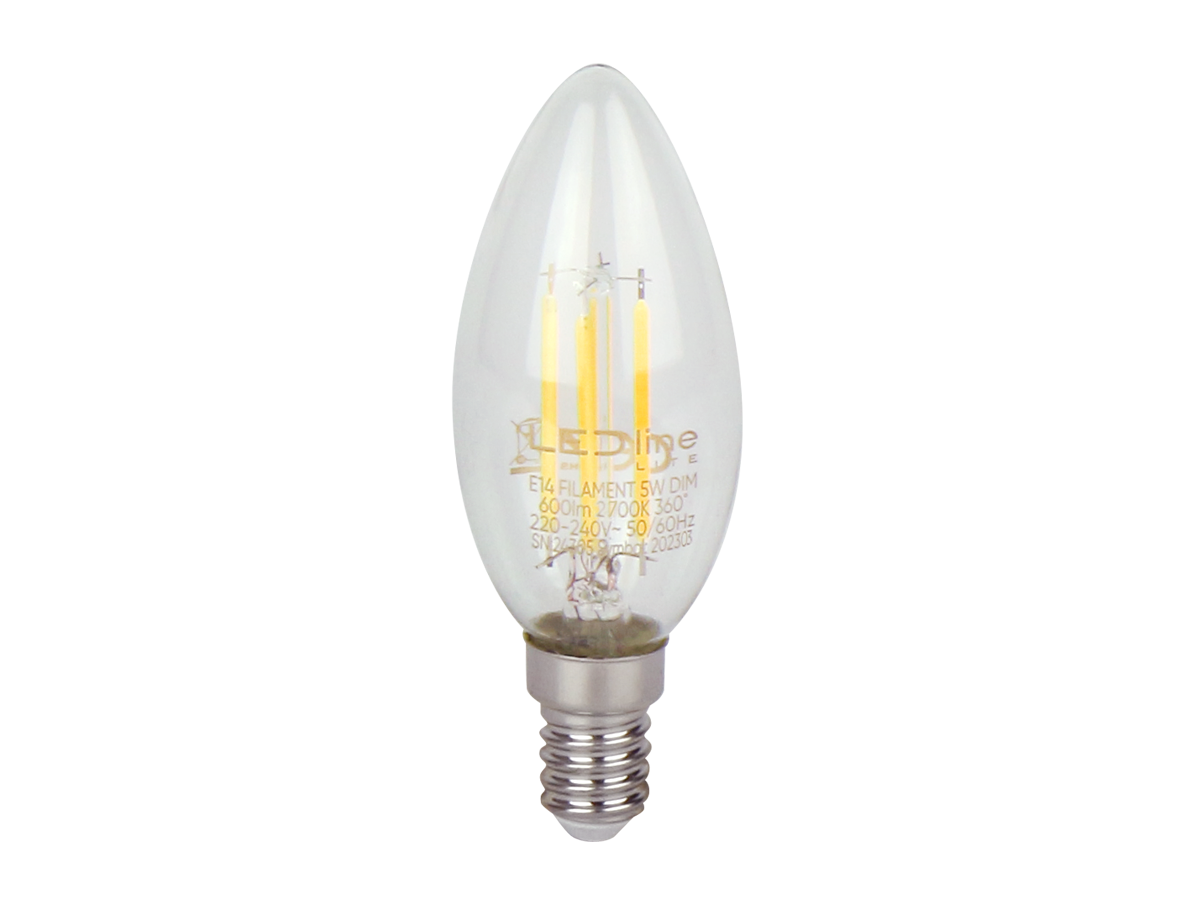 LED line LITE DIMMABLE E14 5W 2700K Warmweiß 360°