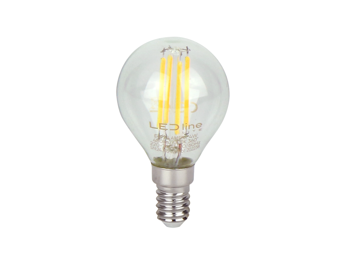 LED line® LITE GLOBE E14 Leuchtmittel 4W 480lm 2700K Warmweiß 360° Filament IP20