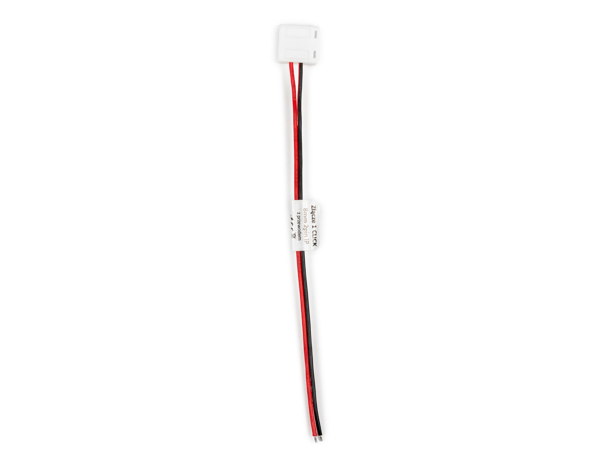LED line® Stecker für wasserdichte LED-Streifen CLICK CONNECTOR single 8 mm 2 PIN mit einem Kabel